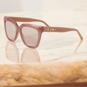 JIMMY CHOO JULIEKA OVERSIZED SQUARE SUNGLASSES OPAL/NUDE NEW WITH CASE AND CLOTH